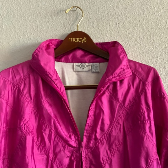Shimmery Pink Windbreaker Retro Style M - Picture 2 of 6